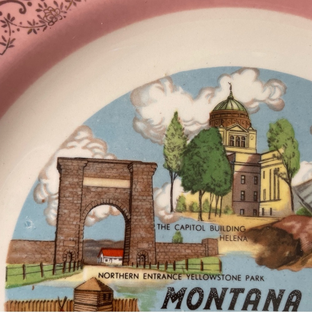 Vintage Montana State Collectible Souvenir Commemorative Plate 10 Inch - Picture 7 of 9